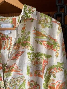 Cynthia Rowley Linen Blend Shirt Dress Print M